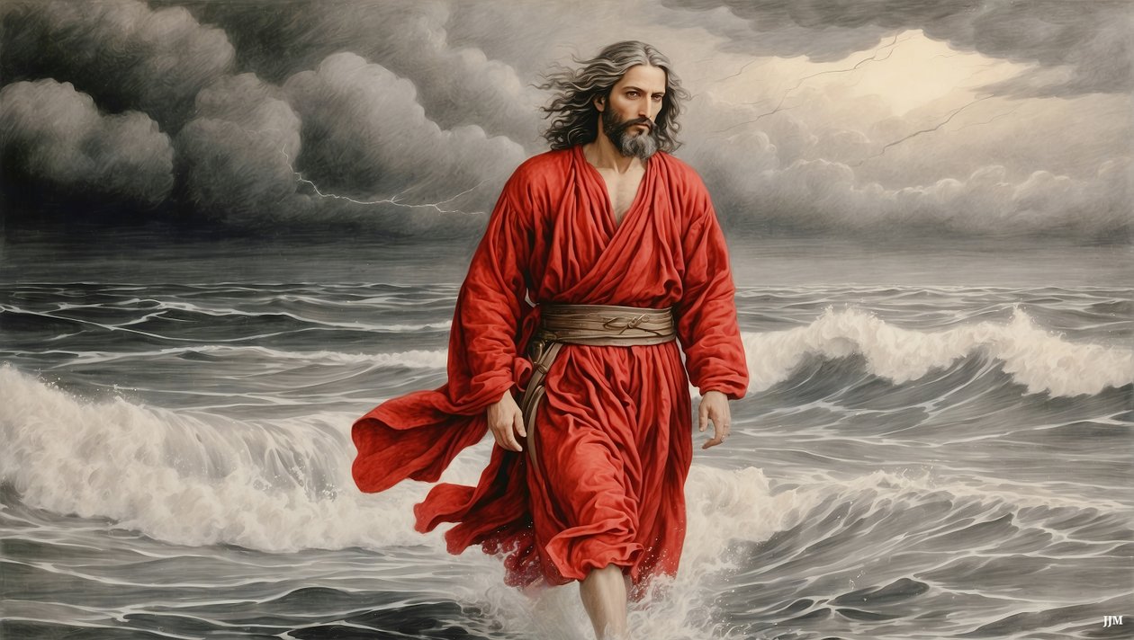 Jesus_vandrer_over_søen_03_E af Josef Johann Michel