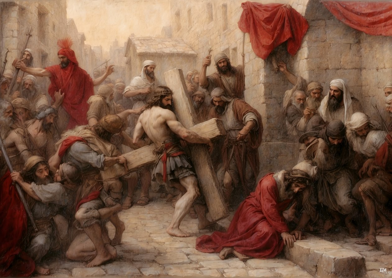 Jesus_bærer korset gennem Jerusalem _02 af Josef Johann Michel