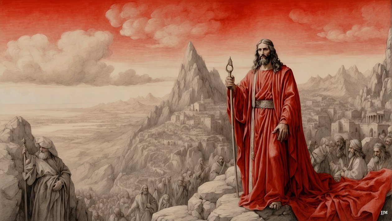 Jesus_blev vist alle verdens riger af djævelen på et bjerg - tilbed mig_01 af Josef Johann Michel