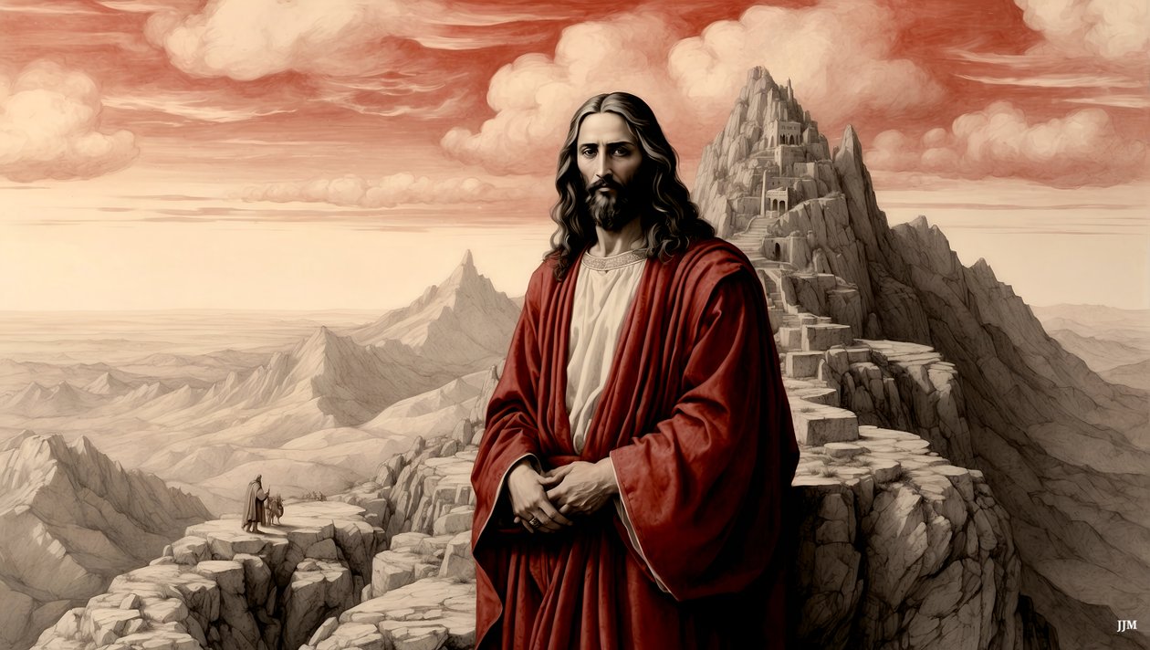 Jesus_blev vist alle verdens riger af djævelen på et bjerg - tilbed mig_03 af Josef Johann Michel