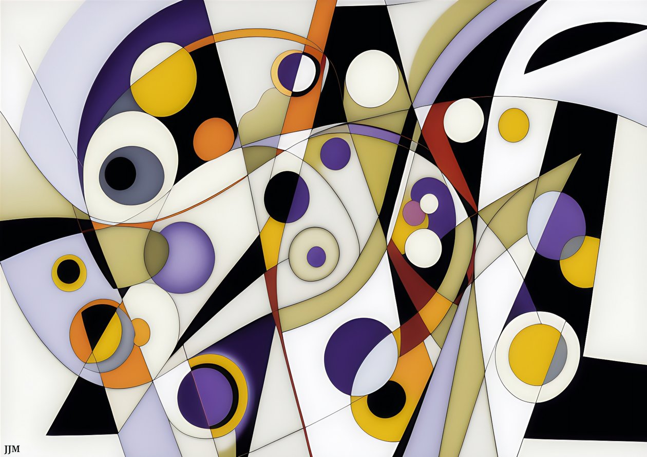 abstrakti: white_circles+swings 8 af Josef Johann Michel