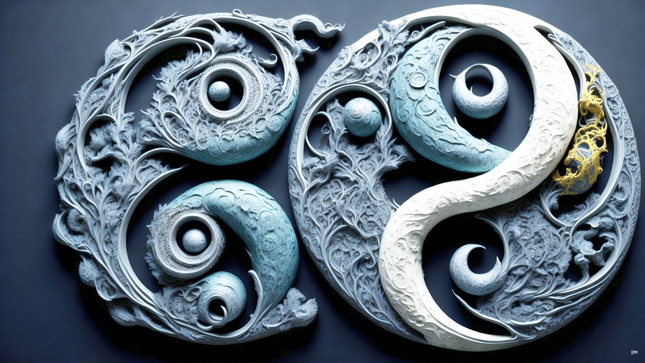 enkaustisk Feng Shui koncept af YIN OG YANG _02 af Josef Johann Michel