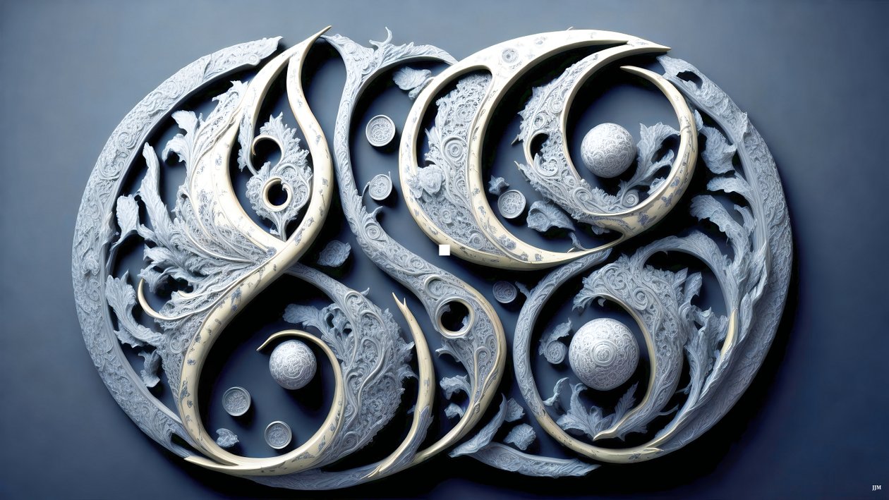 enkaustisk Feng Shui-koncept af YIN OG YANG _03 af Josef Johann Michel