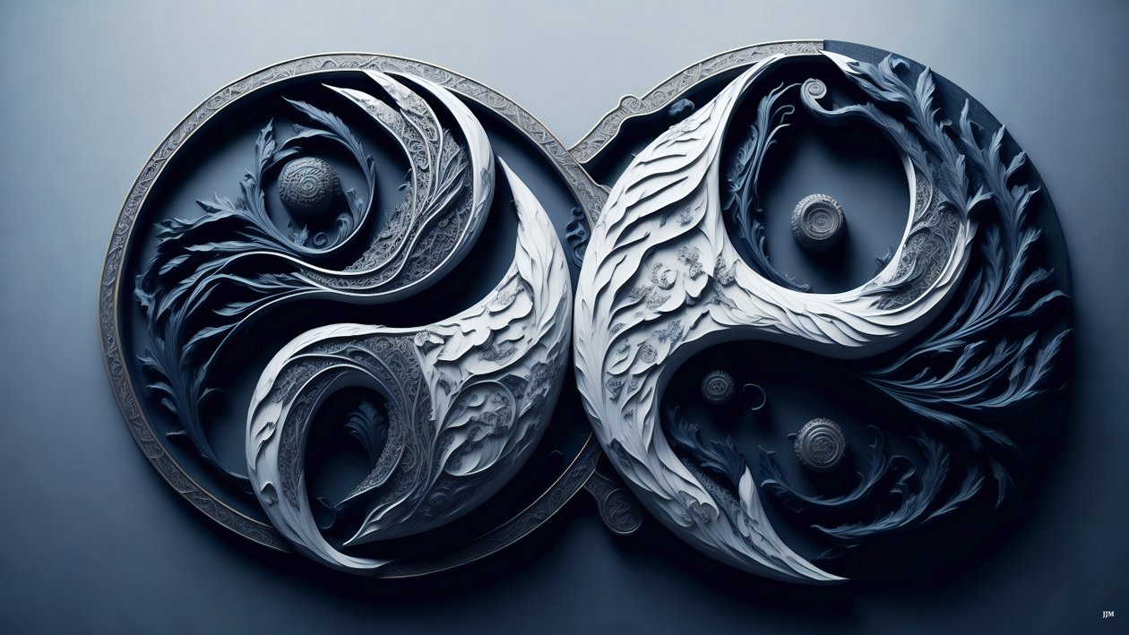 enkaustisk Feng Shui koncept af YIN OG YANG _05 af Josef Johann Michel