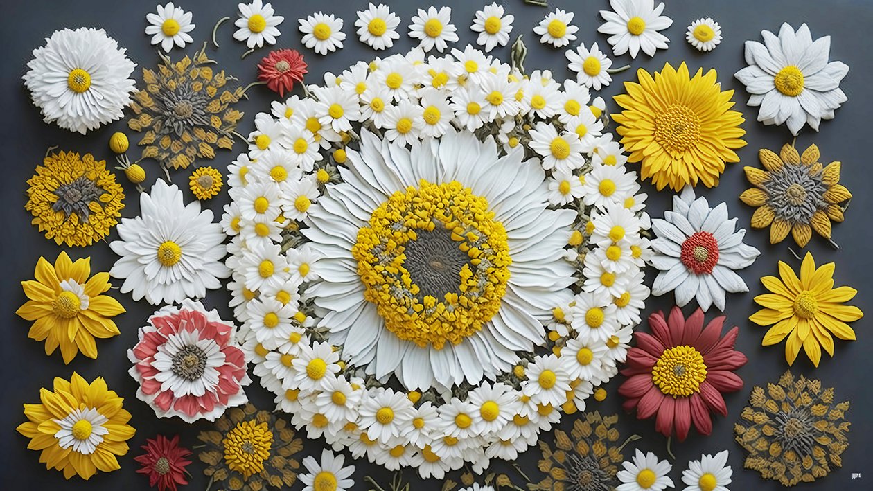 mandala: Kamille-Matricaria elementer_01 af Josef Johann Michel