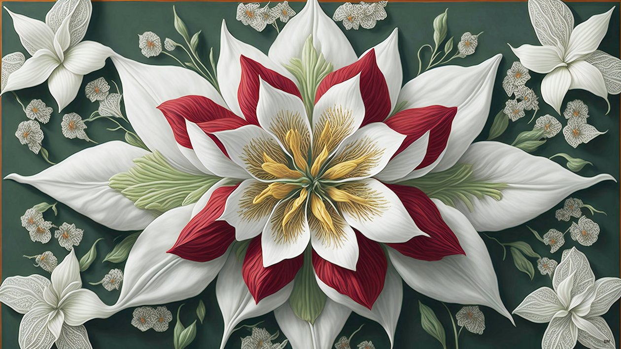 mandala: Amaryllis elementer_01 af Josef Johann Michel