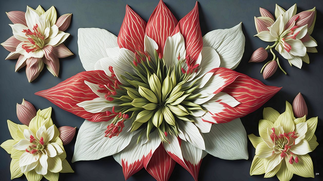 mandala: Amaryllis elementer_02 af Josef Johann Michel