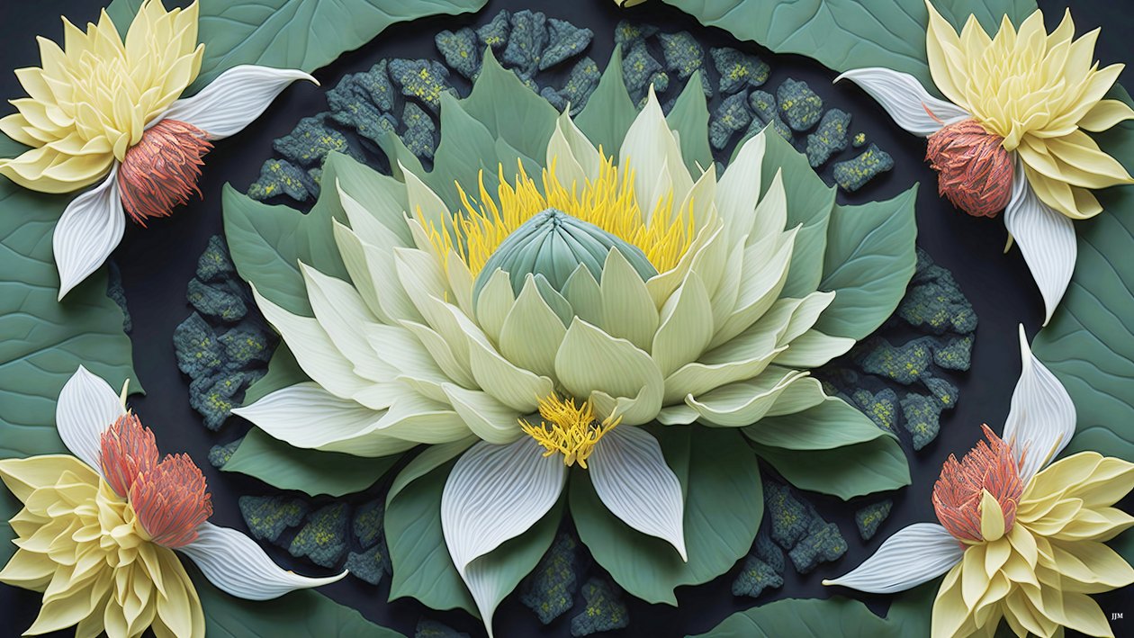 mandala: åkander elementer_04 af Josef Johann Michel