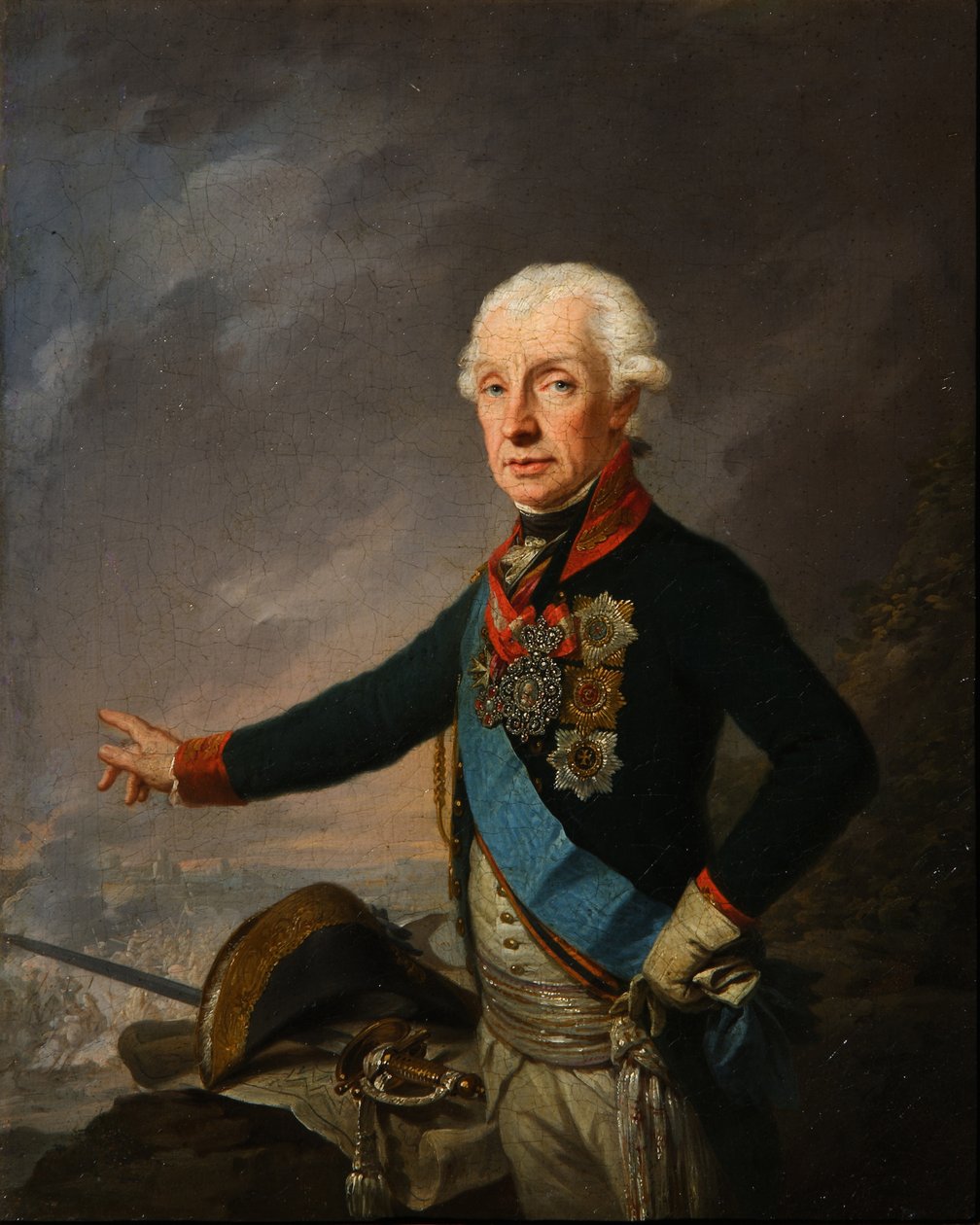 Portræt af feltmarskal generalissimo prins Alexander Suvorov 1729–1800, 1799 af Josef Kreuzinger