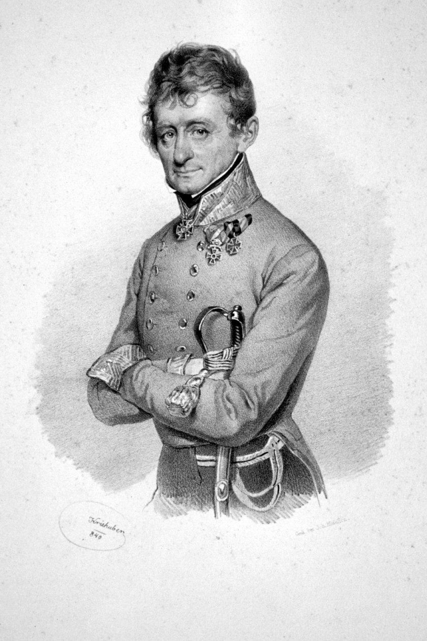 Franz Georg Dominik von Waldstätten Litho af Josef Kriehuber