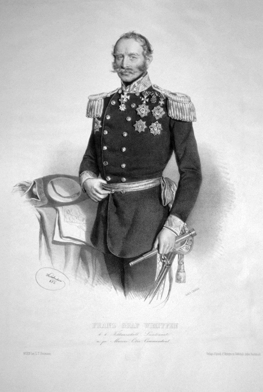 Franz greve Wimpffen 1852 Litografi af Josef Kriehuber