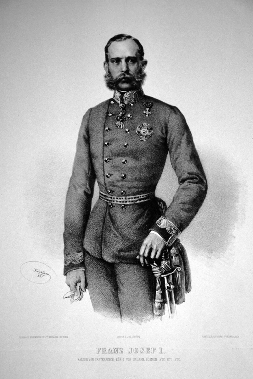 Franz Josef I. 1861 Litografi af Josef Kriehuber