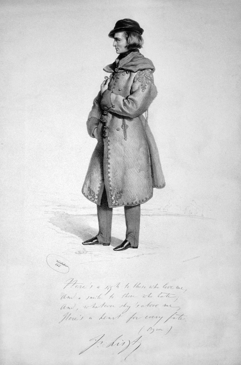 Franz Liszt 1840 af Josef Kriehuber