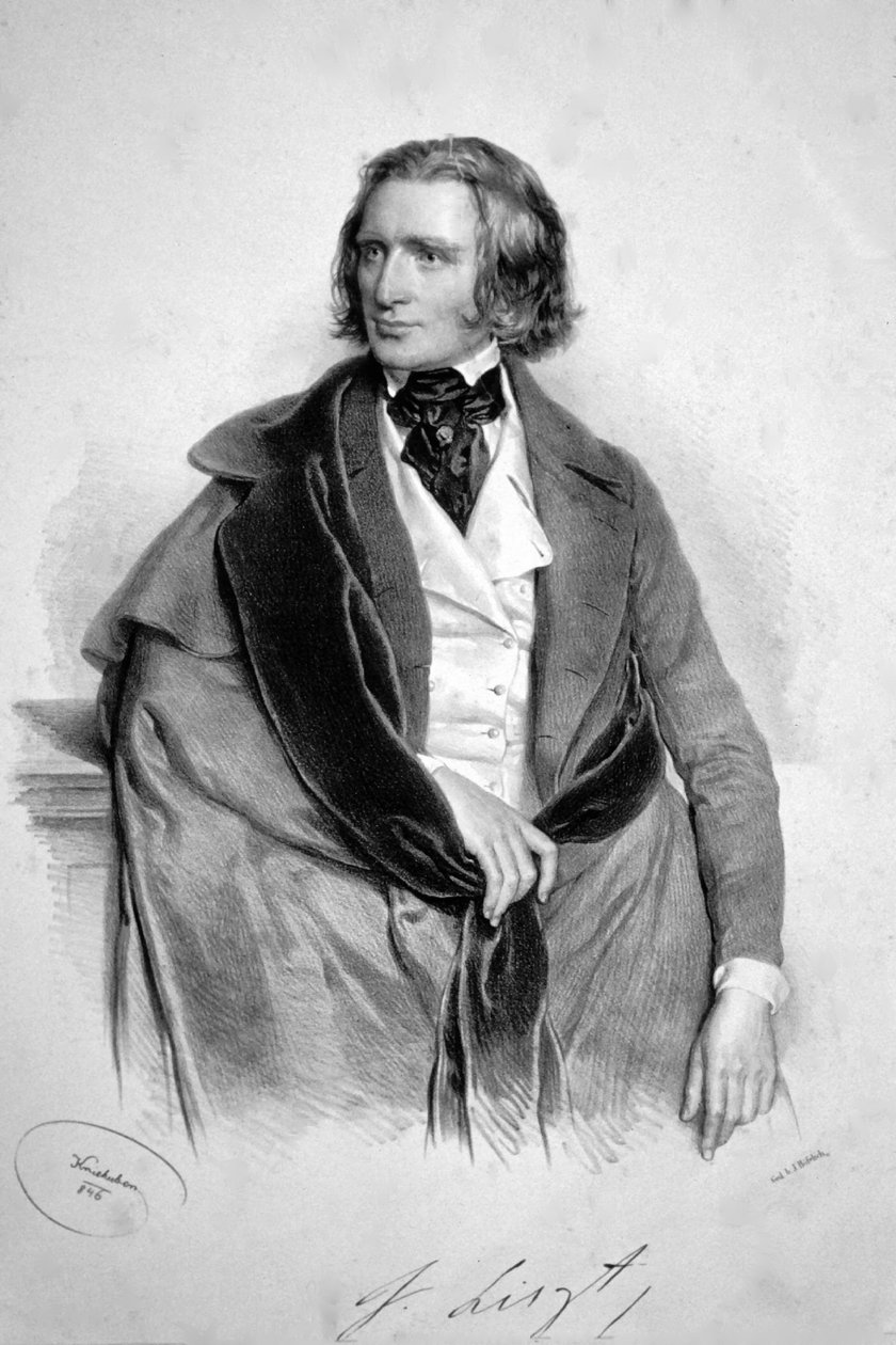 Franz Liszt 1846 af Josef Kriehuber