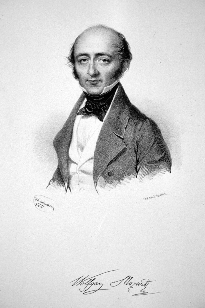 Franz Xaver Wolfgang Mozart Litho af Josef Kriehuber