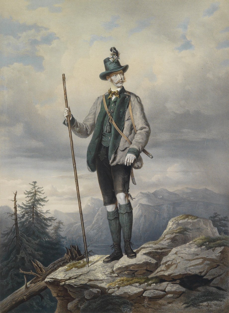 Josef Kriehuber Kejser Franz Joseph I i Ischl-jagtdragt ca. 1855 af Josef Kriehuber