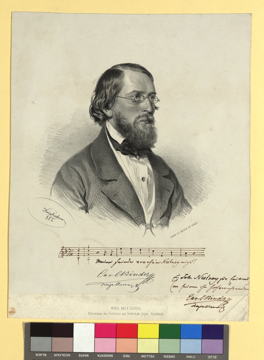Karl Binder, kapelmester, komponist af musikken til Johann Nestroys farcer af Josef Kriehuber
