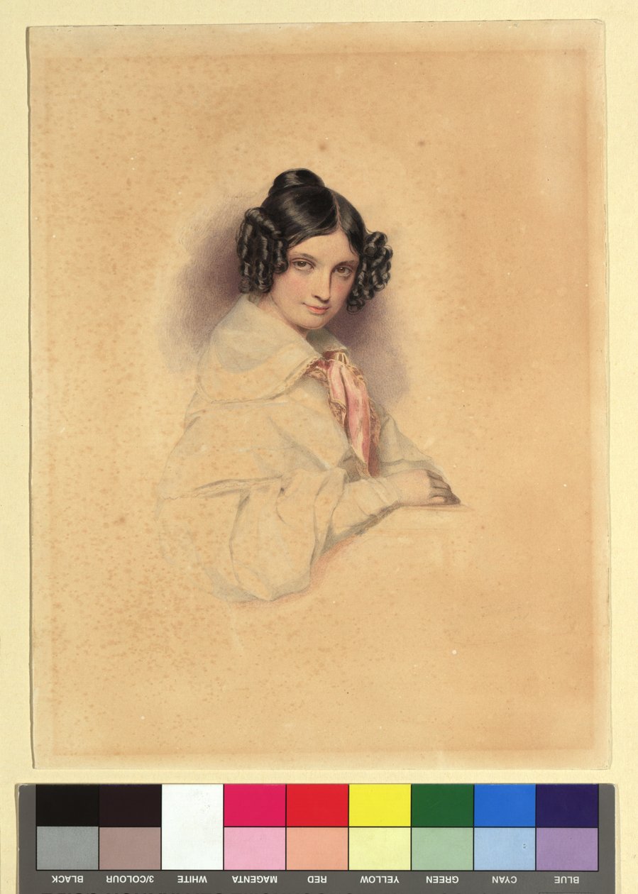 Pauline von Schmerling, født friherreinde von Koudelka af Josef Kriehuber