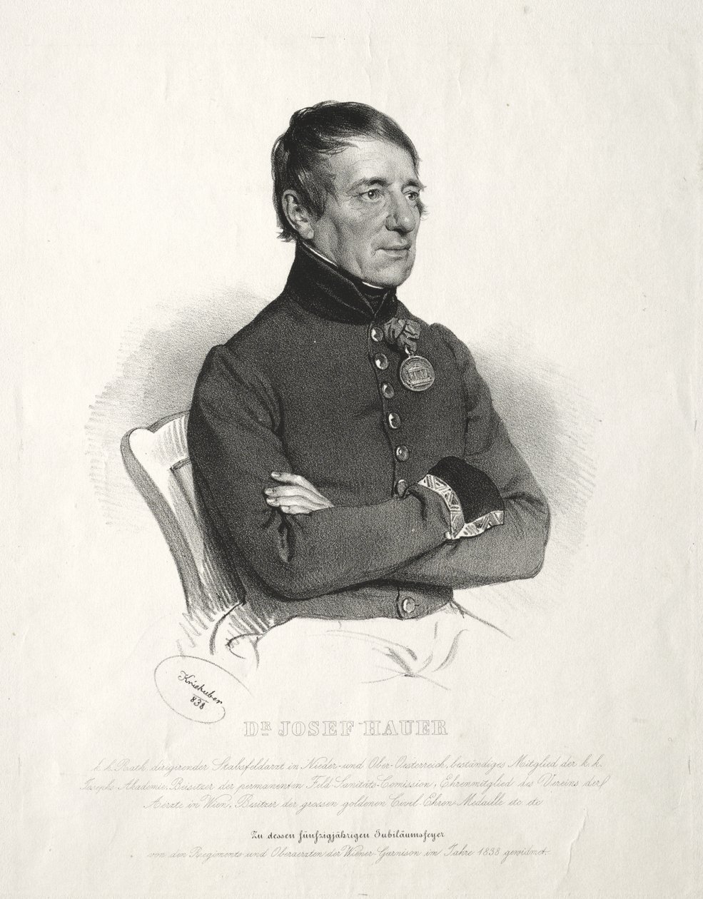 Portræt af Dr. Jospeh Hauer af Josef Kriehuber