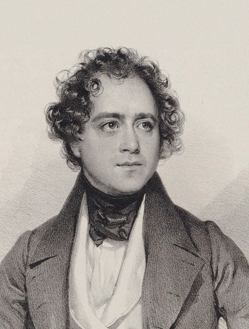 Portræt af komponisten Johann Vesque von Püttlingen 1803-1883, 1838. af Josef Kriehuber