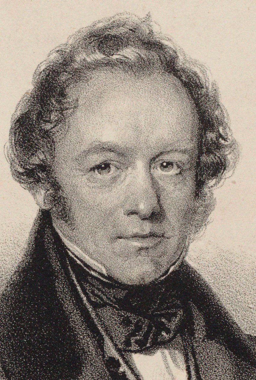 Portræt af komponisten Peter Joseph von Lindpaintner 1791-1856, ca. 1830. af Josef Kriehuber