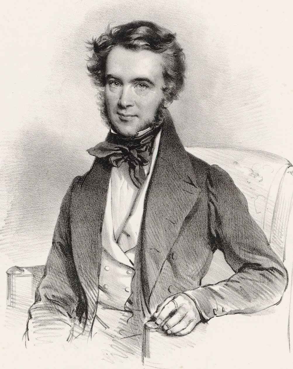 Portræt af violinisten og komponisten Karol Lipiski 1790-1861, 1837. af Josef Kriehuber