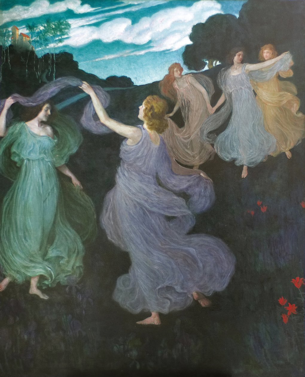 Elvernes dans, 1888-1889. af Josef Maria Auchentaller
