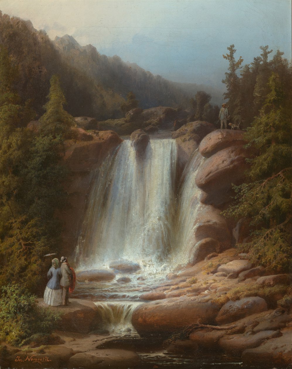 Vandfald af Mumlava-floden i Giant Mountains, 1850-53 af Josef Matj Navrátil