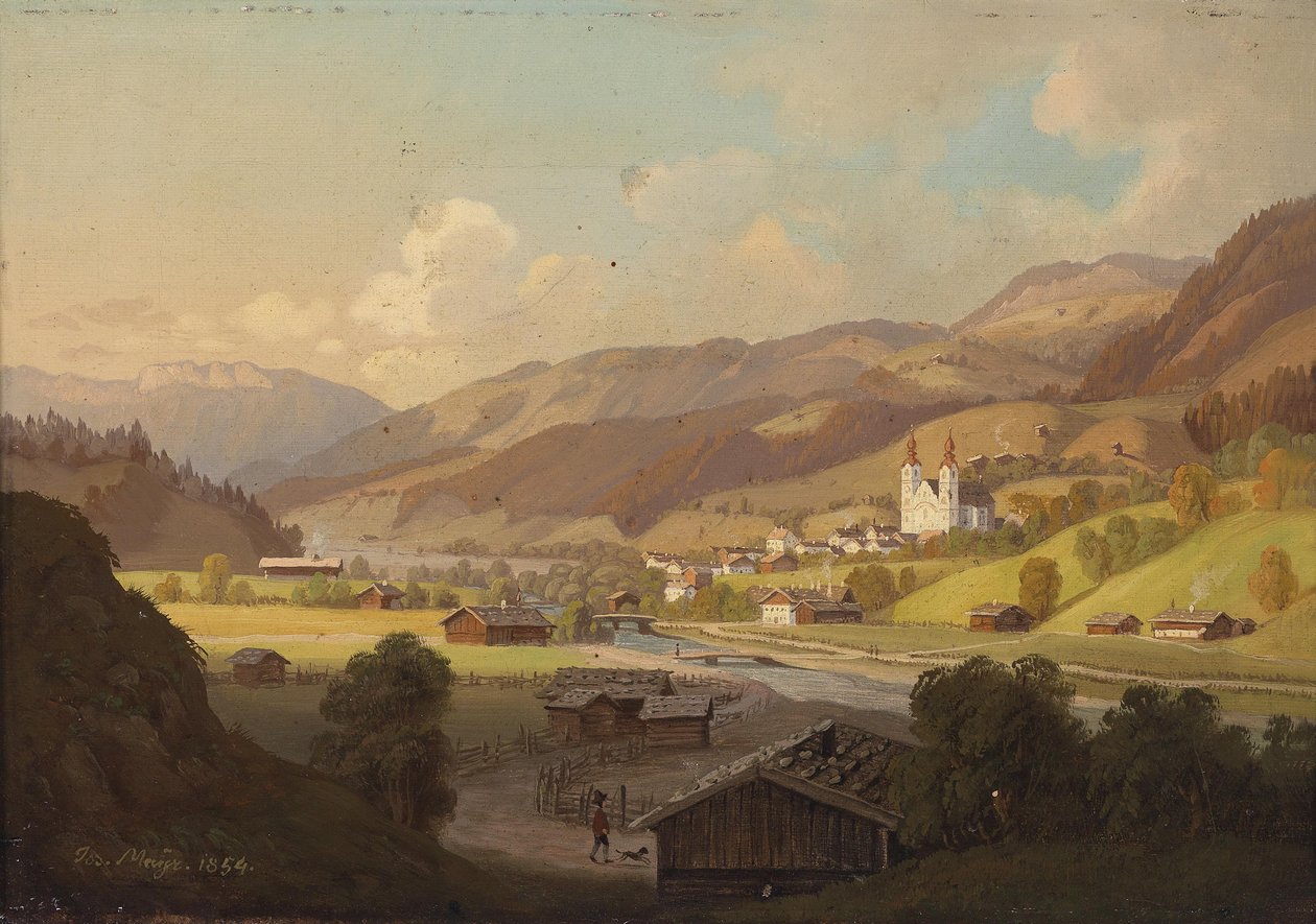 Udsigt over Maria Rain, Kärnten af Josef Mayr