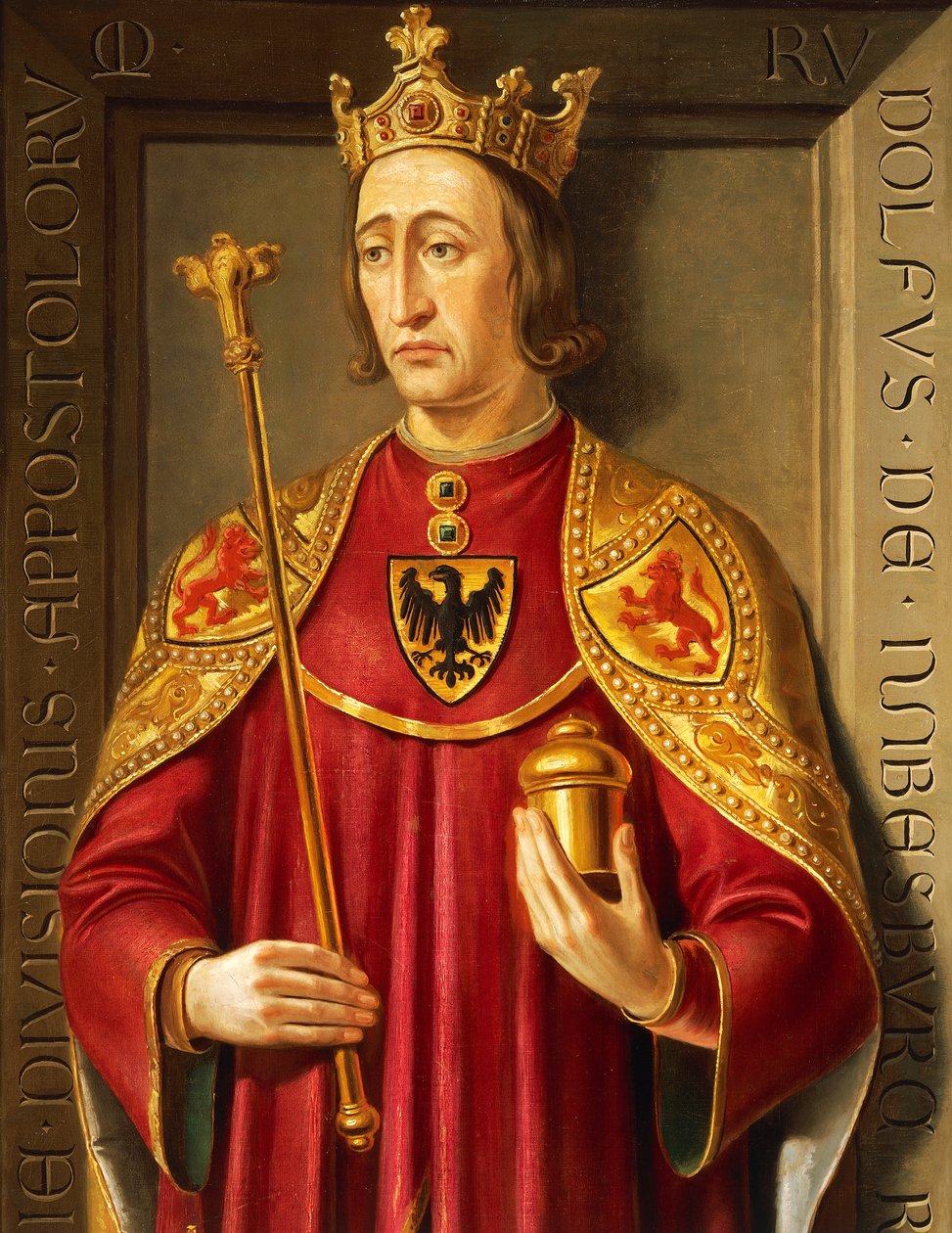 Portræt af Rudolf von Habsburg (1218-91), maleri af Josef Kiss og Friedrich Mayrhofer, detalje af Josef and Mayrhofer Friedrich Kiss