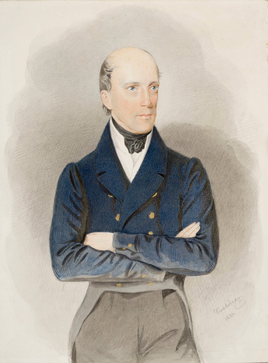 Portræt af ærkehertug Johannes af Østrig (1782-1859) (akvarel på papir) af Josef Nikolaus Kriehuber