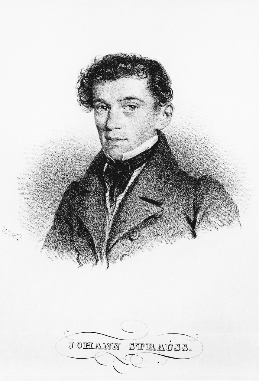 Portræt af den østrigske komponist og dirigent Johann Strauss (Wien af Josef Nikolaus Kriehuber
