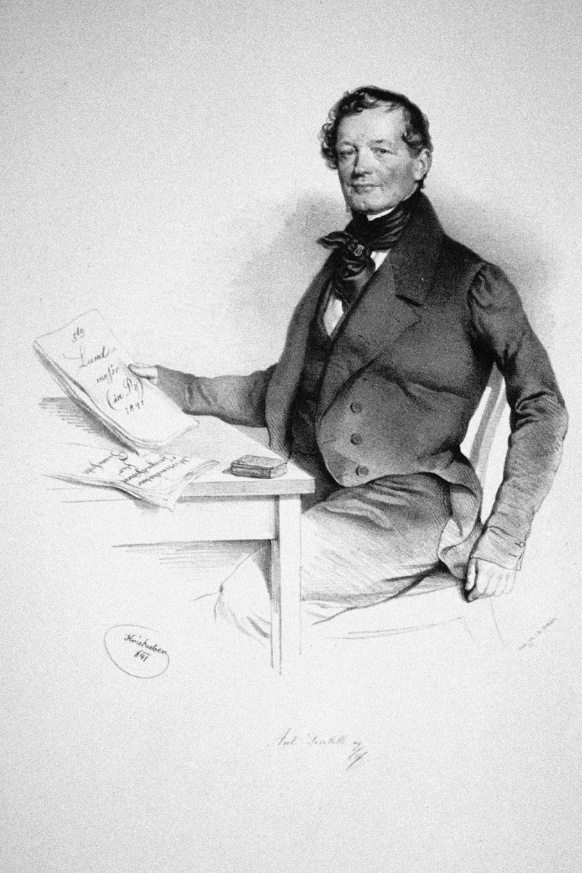 Portræt af komponisten Anton Diabelli 1781-1858, 1841 af Josef Nikolaus Kriehuber