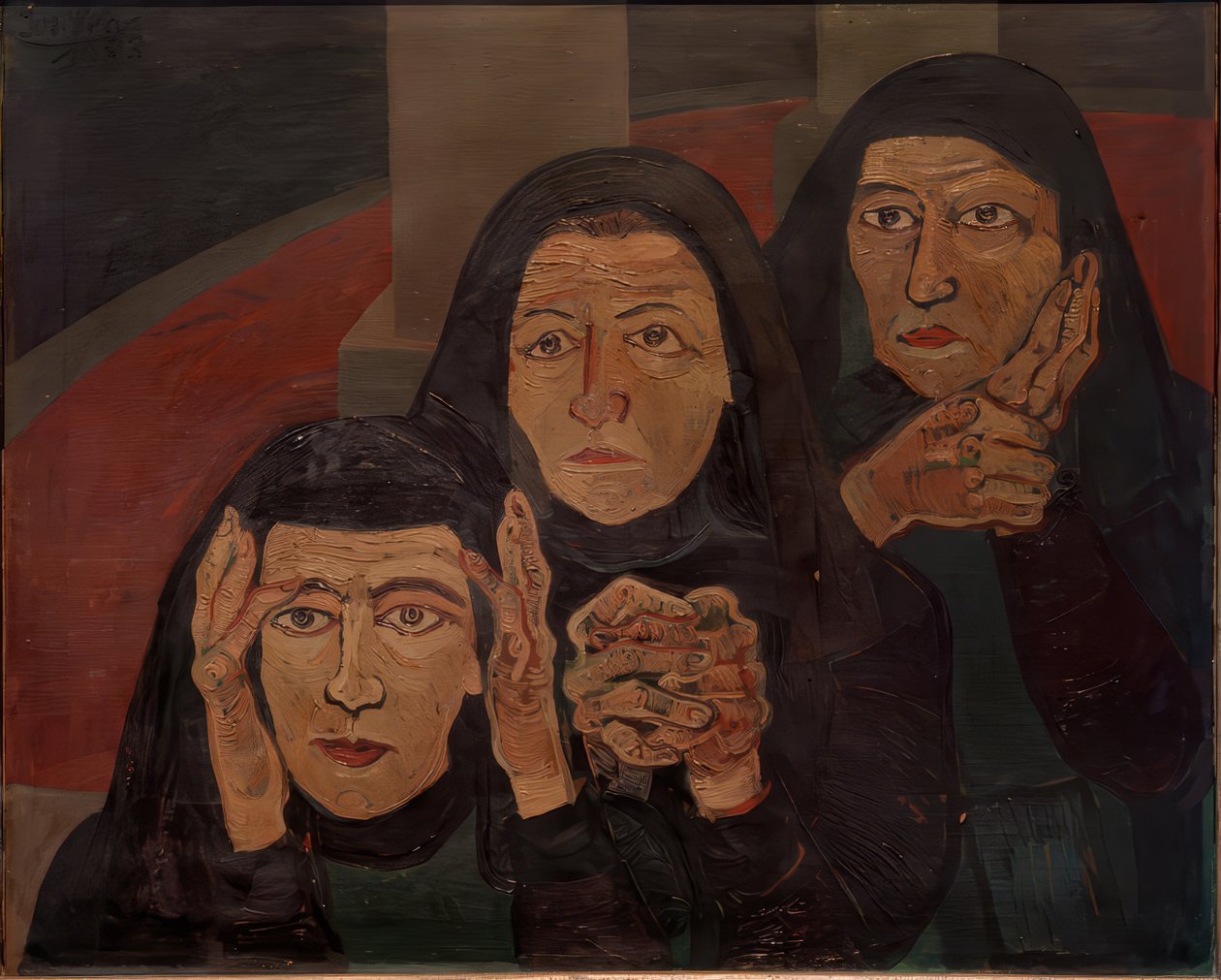 Tre sørgende kvinder (Lamenting women) af Josef Scharl