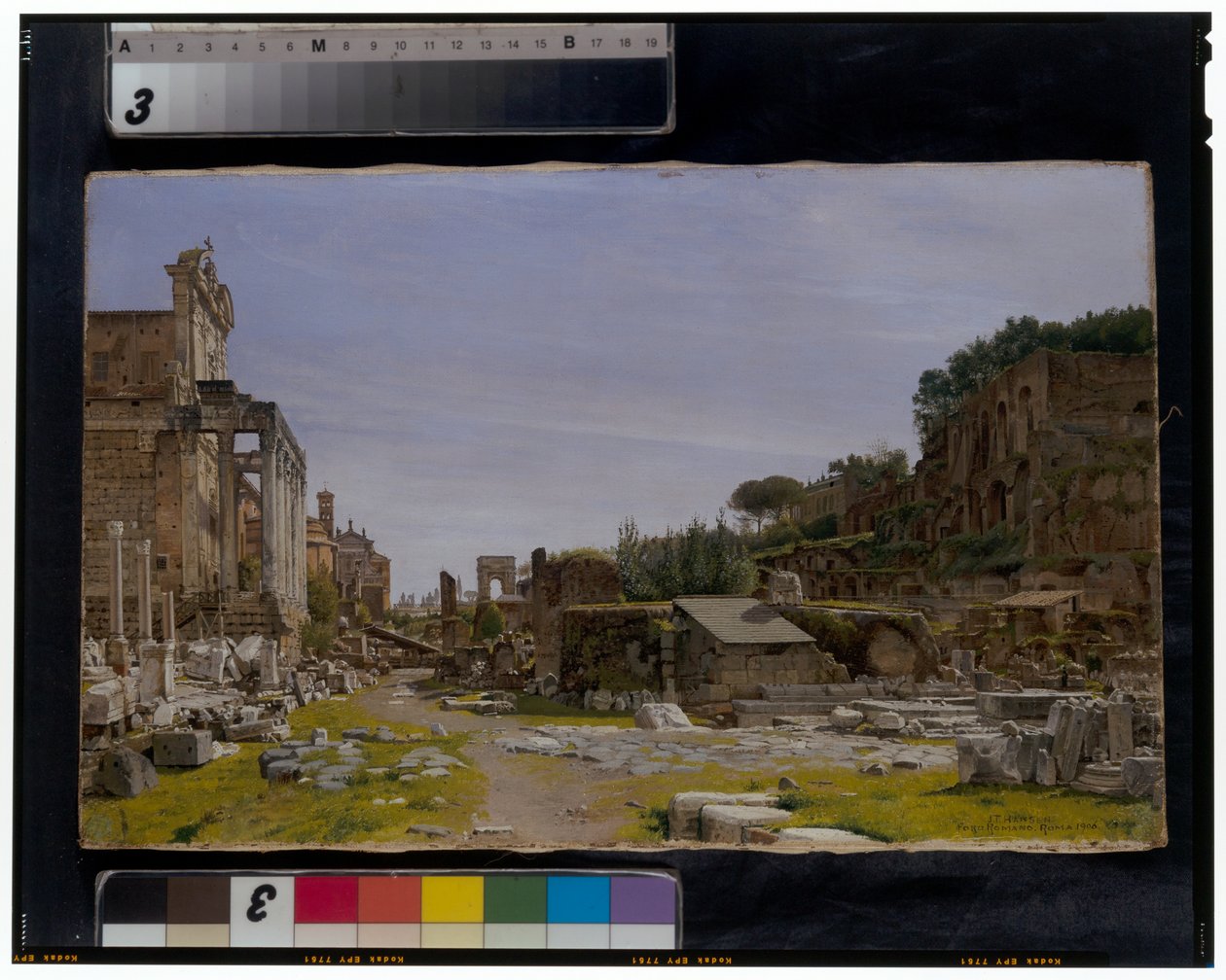 To udsigter til Forum Romanum af Josef Theodor Hansen