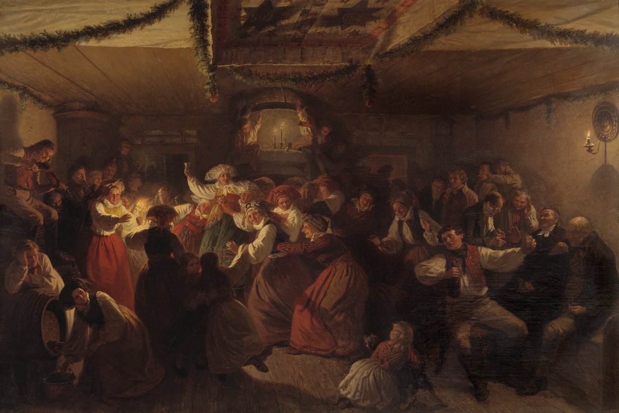 Et bryllupsselskab fra Vingåker, 1857 af Josef Wilhelm Wallander