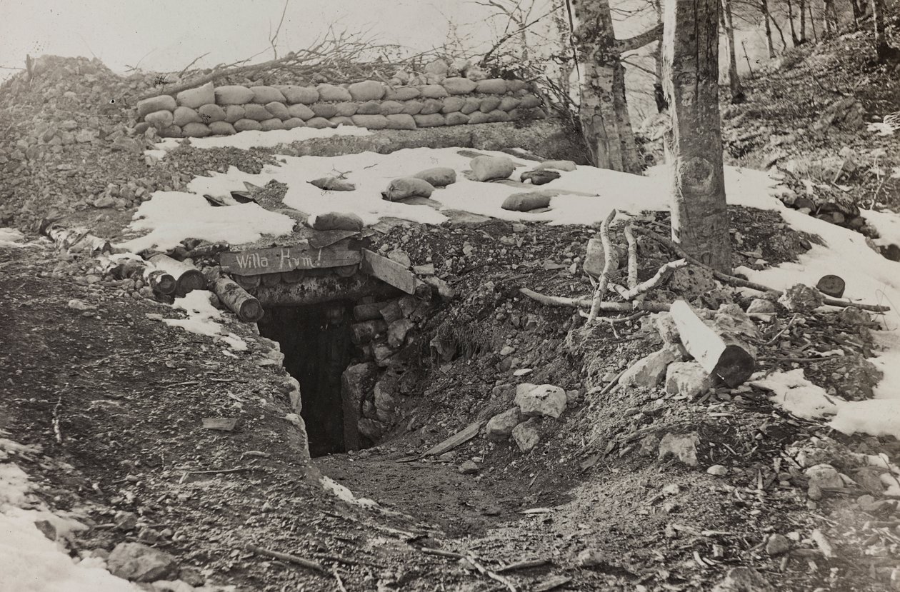 Album "Min verdenskrig - minder om den sydvestlige front i Kärnten, Italien, Trentino-Alto Adige) 31/03/1915-12/11/ 1918 - Josef Zohles Vienna ": militærbunker (s/h foto) af Josef Zohles