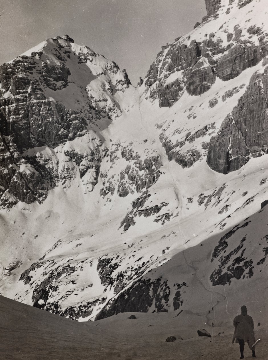 Album "Min verdenskrig - minder om den sydvestlige front i Kärnten, Italien, Trentino-Alto Adige) 31/03/1915-12/11/ 1918 - Josef Zohles Vienna ": soldat i Alperne (s/h ph) af Josef Zohles
