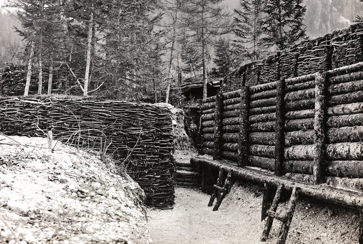 Album "Min verdenskrig - minder om den sydvestlige front i Kärnten, Italien, Trentino-Alto Adige) 31/03/1915-12/11/ 1918 - Josef Zohles Vienna ": Barriere lavet af log ind af Josef Zohles