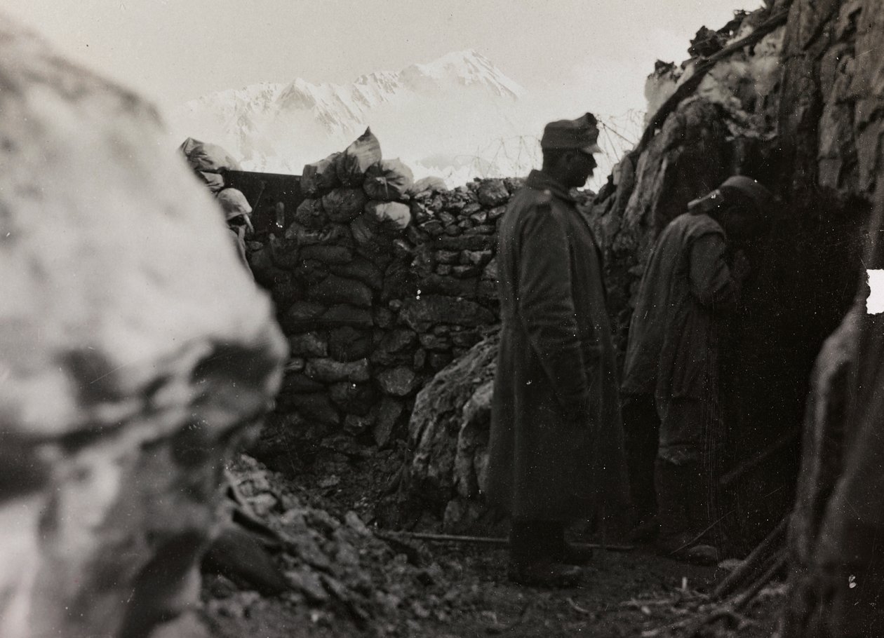 Album "Min verdenskrig - minder om den sydvestlige front i Kärnten, Italien, Trentino-Alto Adige) 31/03/1915-12/11/ 1918 - Josef Zohles Vienna ": soldater i skyttegravene (f. af Josef Zohles
