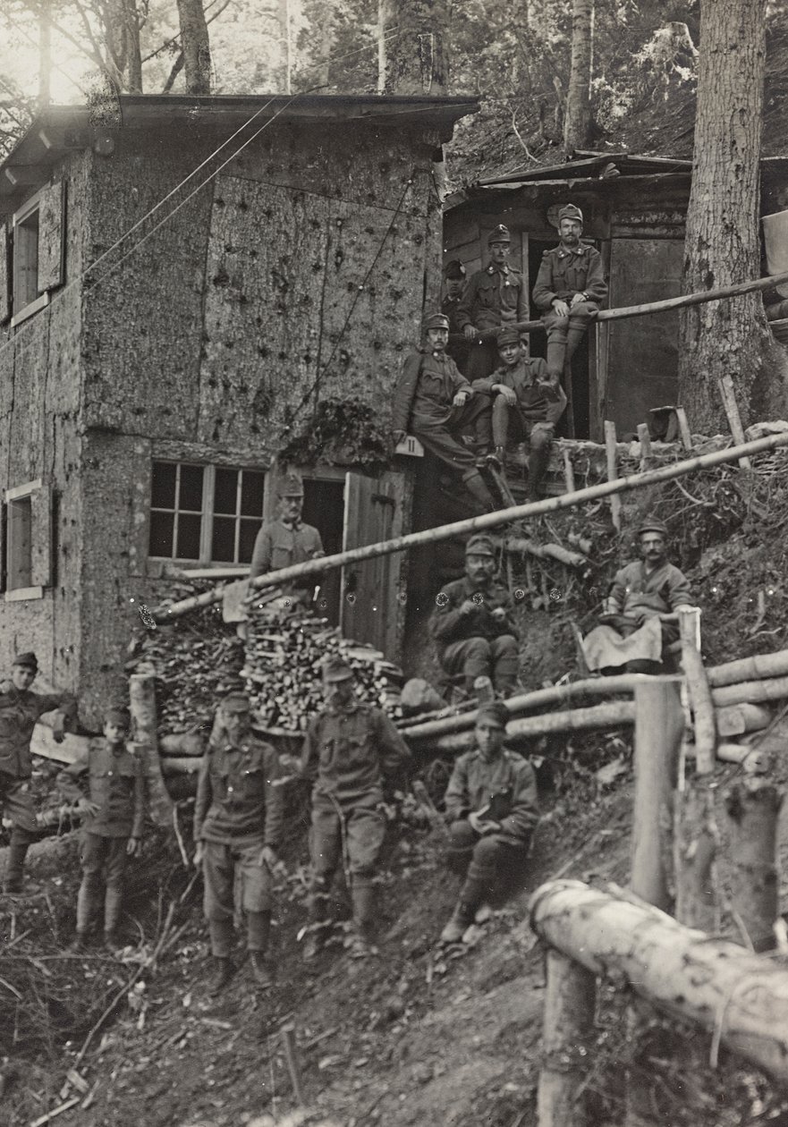Album "Min verdenskrig - minder om den sydvestlige front i Kärnten, Italien, Trentino-Alto Adige) 31/03/1915-12/11/ 1918 - Josef Zohles Wien ": militærlejr (s/h foto) af Josef Zohles