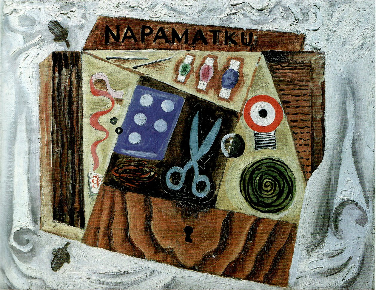 Stilleben med saks, 1916 af Josef Čapek