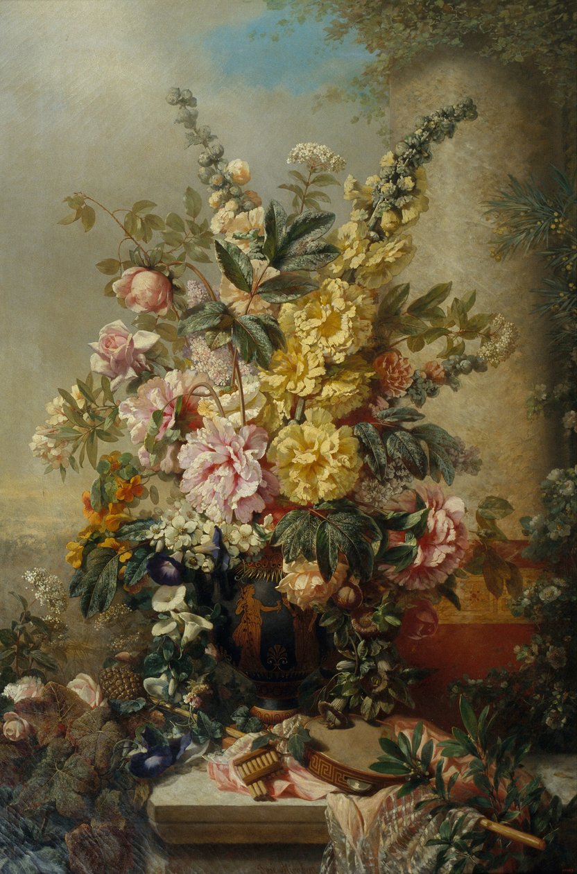 Stor vase med blomster af Josep Mirabent