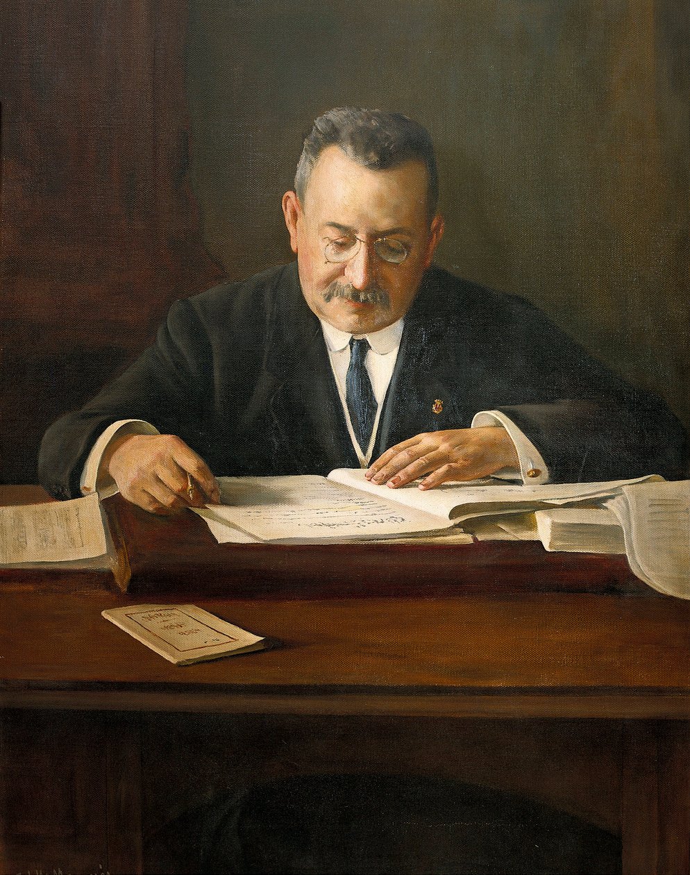 Portræt af Enric Prat de la Riba (1870-1917), catalansk nationalistisk politiker, 20. århundrede (maleri) af Josep Maria Marquès i Puig