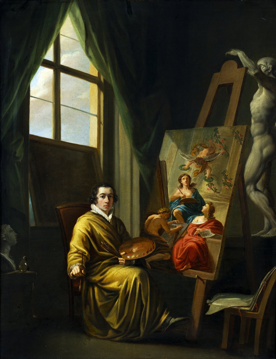 Selvportræt i studiet af Joseph Abel