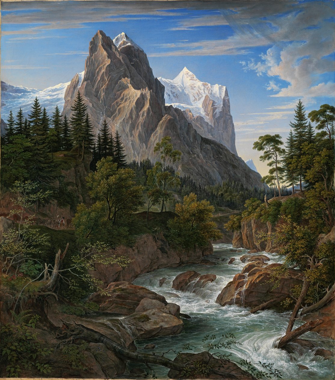Wetterhorn med Reichenbachtal af Joseph Anton Koch