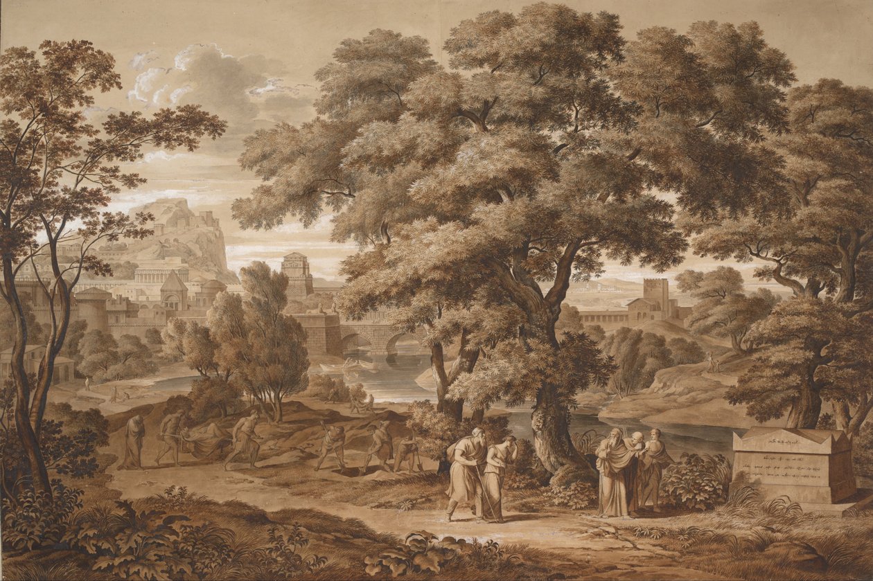 Oidipus og Antigone forlader Theben, 1797 af Joseph Anton Koch