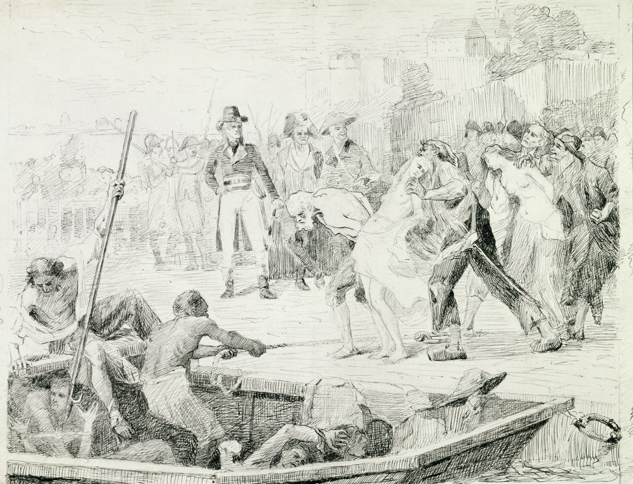 Nantes-drukningerne i 1793 af Joseph Aubert