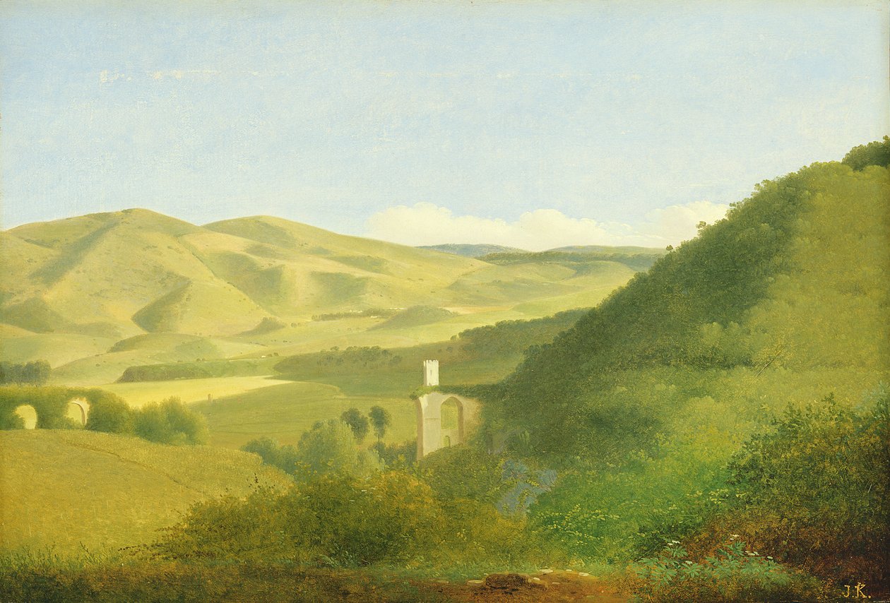 A Valley in the Countryside, ca. 1811 (wc på papir på pap) af Joseph August Knip