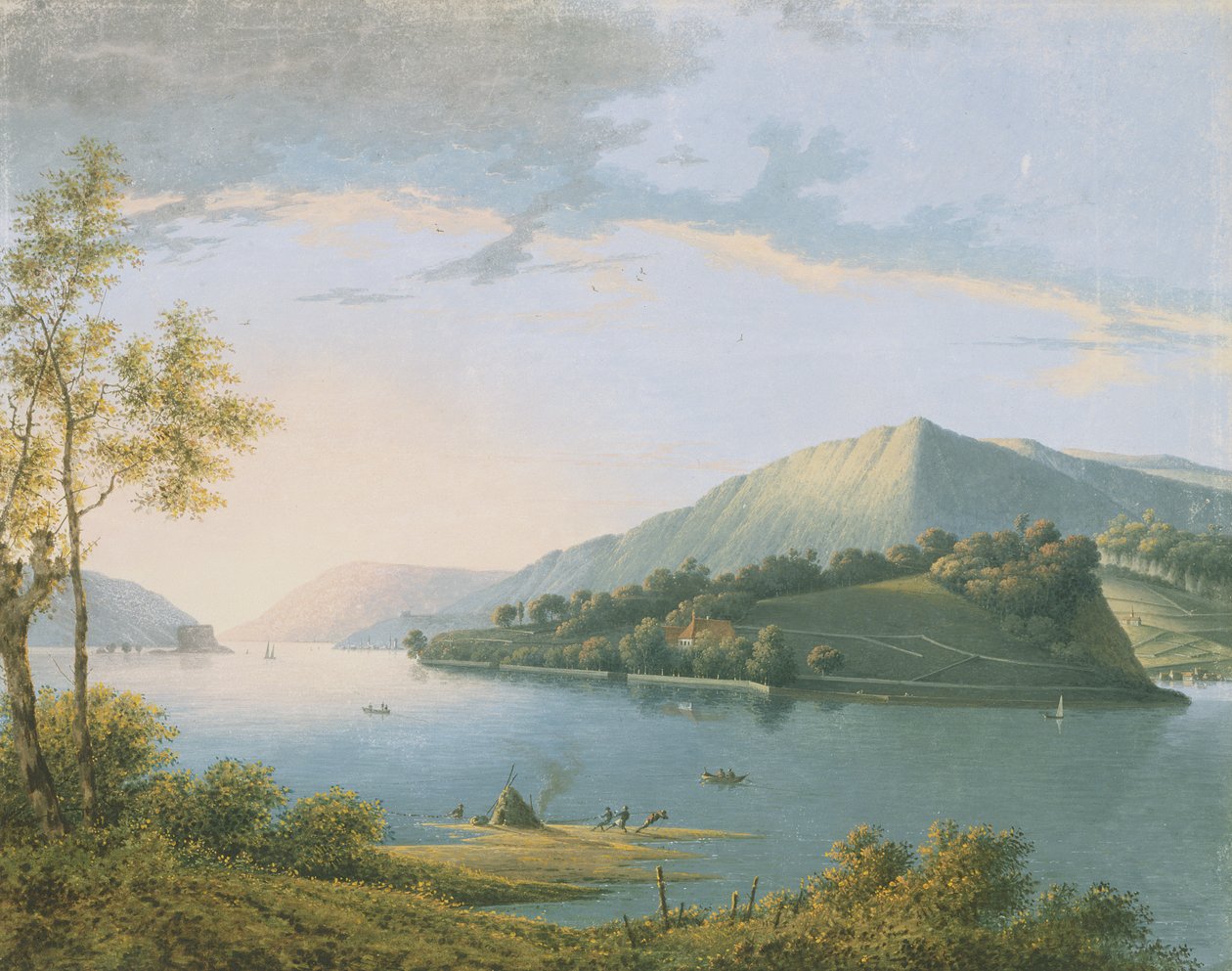 Landskab langs Rhinen af Joseph August Knip